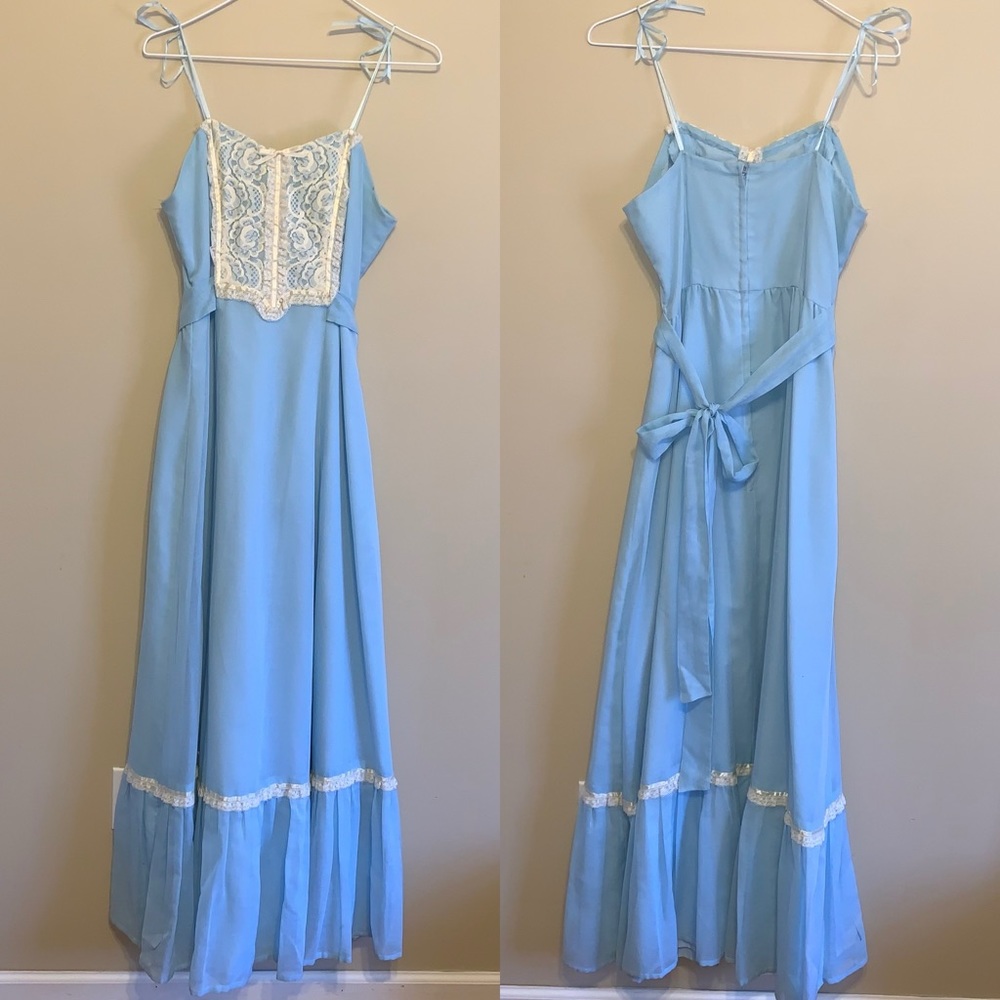 Prairie Dress Sleeveless Maxi Light Blue
